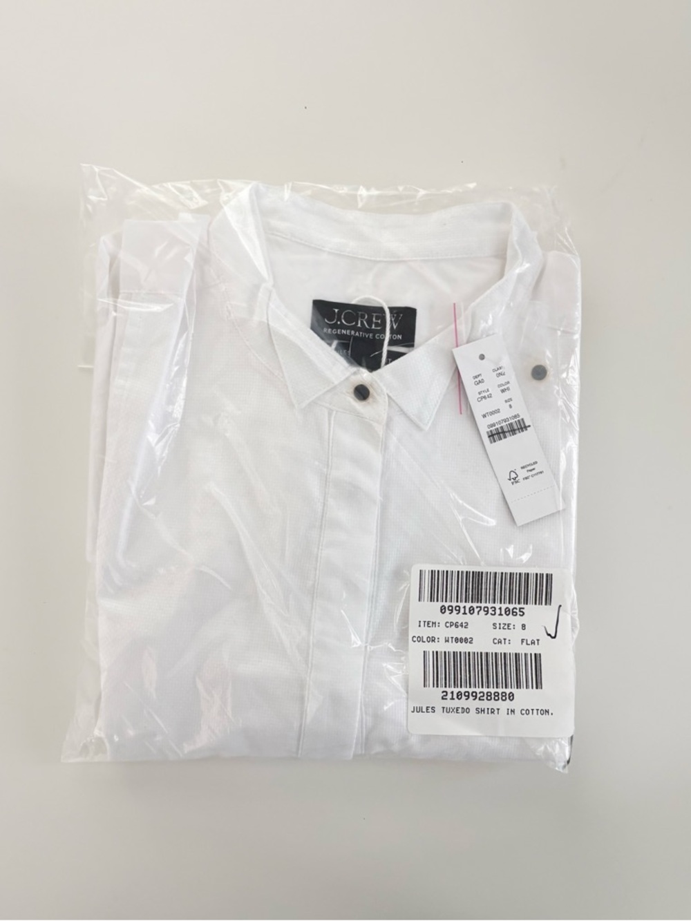 NWT J. Crew Jules Tuxedo Shirt Cotton Poplin White - Picture 5 of 6